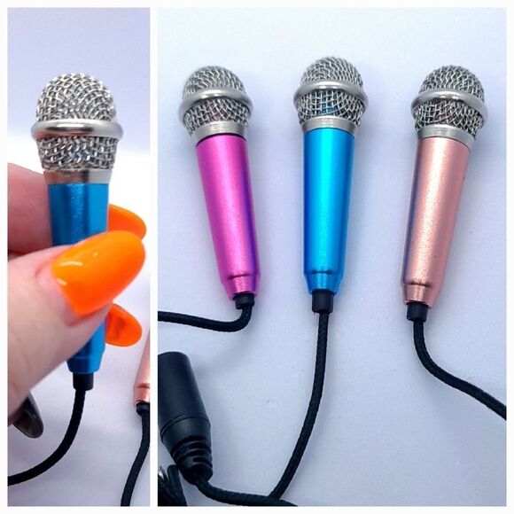 Mini Karaoke Microphone Recording Chatting Singing 3.5mm Stereo Studio Phone Mic - Picture 1 of 12